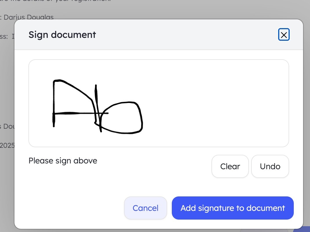 Invoice and payment status list.