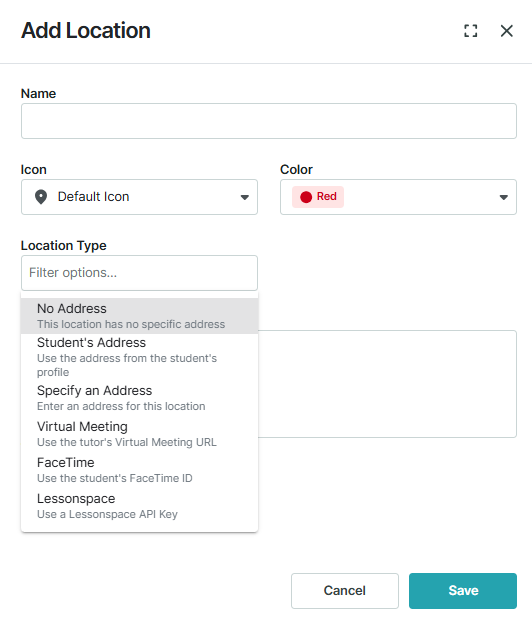 TutorBird Add Location dialog