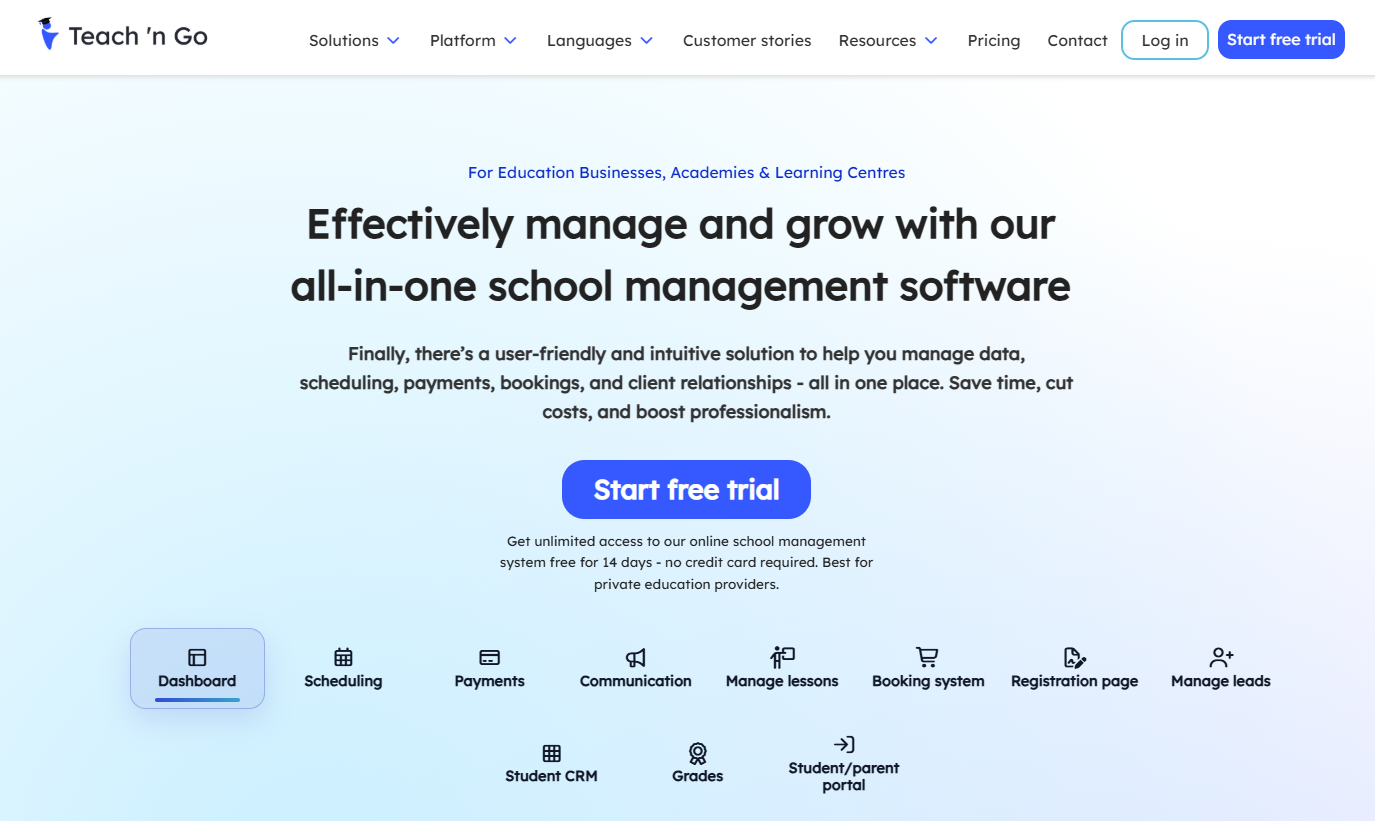 Teach 'n Go school management software
