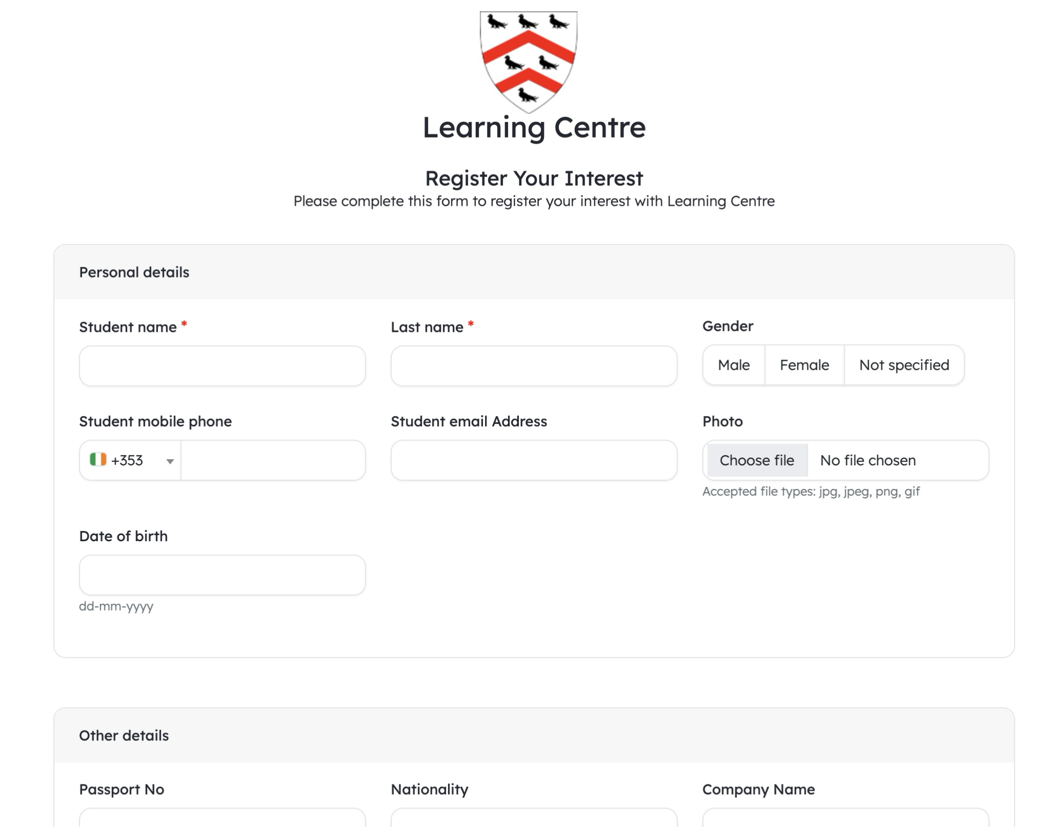 Teach 'n Go registration form
